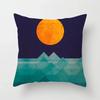 Polyester Pillow Cover Minimal Line Abstract Sunset Throw Pillow Case Sun Moutain Decorative Cushion Covers For Home Sofa Chair