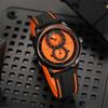 Men Wristwatch Black Blue Dial Automatic Transparent Mechanical Watch Silicone Rubber Band Male Sport Clock Relogio Masculino366