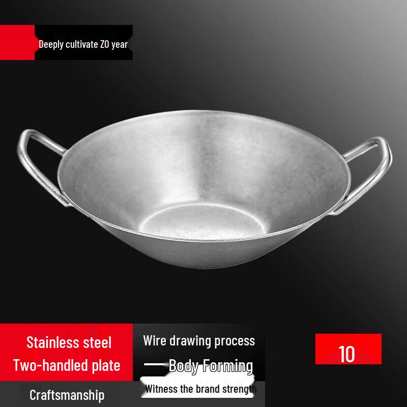Retro Stainless Steel Double-Handle Serving Dish