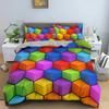 Geometric Printed Bedding Set Colorful Stripe Duvet Cover Sheet Bed Set Pillowcase Bed Full Queen King Size Comforter Bedroom