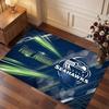 Tappeto in Cristallo Vellutato Personalizzato Seattle Seahawks, Tappeto Morbido Antiscivolo con Testo Nome Personalizzato per Soggiorno Camera da Letto