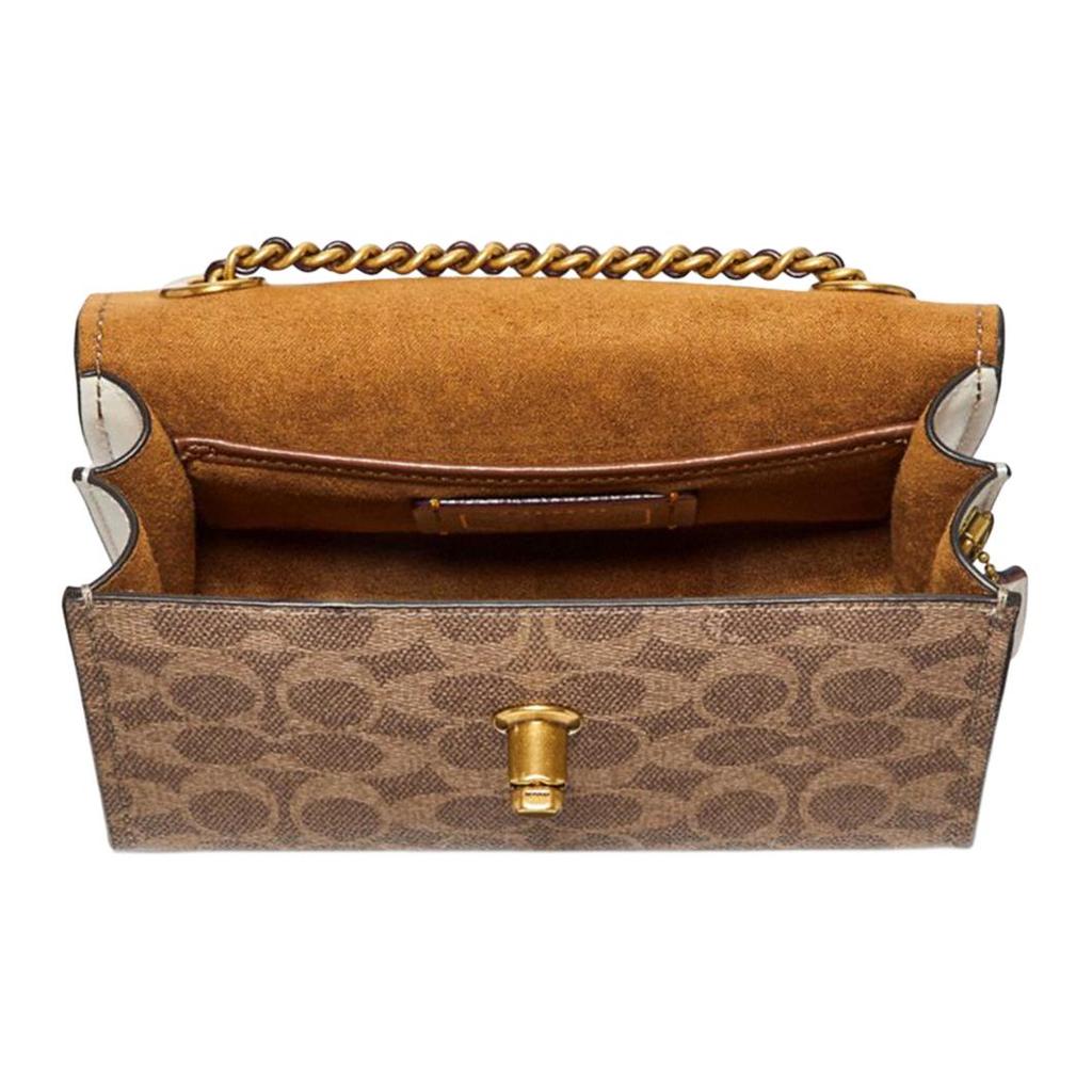 COACH PARKER Coated Canvas With Calfskin Crossbody Bags Small Women's White & Brown Monogram 34256-B4HA