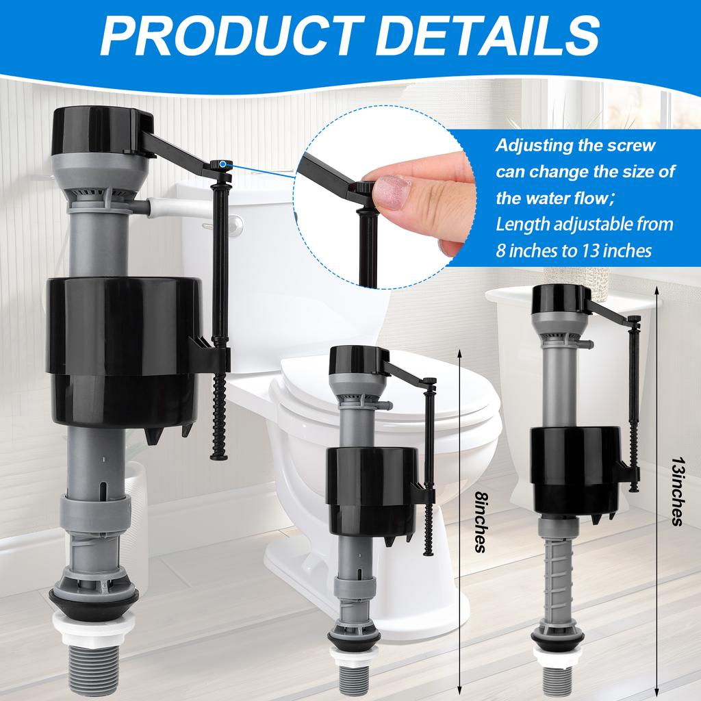 Universal Toilet Flusher Replacement Kit Toilet Flush Flapper Repair Kit Include Toilets Fill Valve Replacement 3 Inch Low Flow