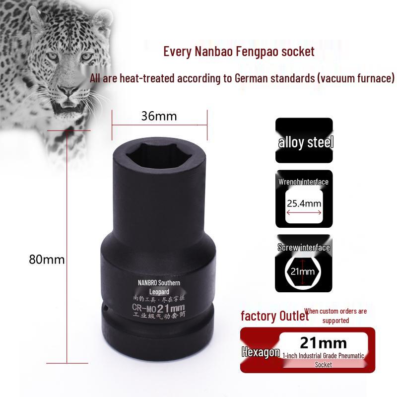 Industrial Grade Heavy Duty 1-Inch Pneumatic Hex Socket for Truck Tires