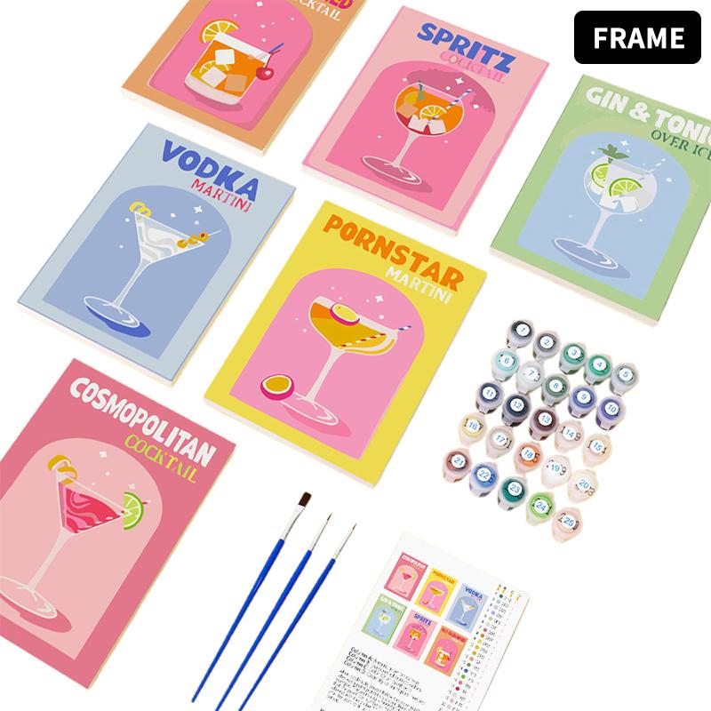 Innrammet Mal etter tall-sett for voksne 6-pakning 9-pakning Mal etter tall-sett for voksne nybegynnere