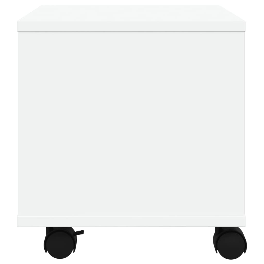 Printer Stand with Casters White 41 X 32 X 34.5 Cm