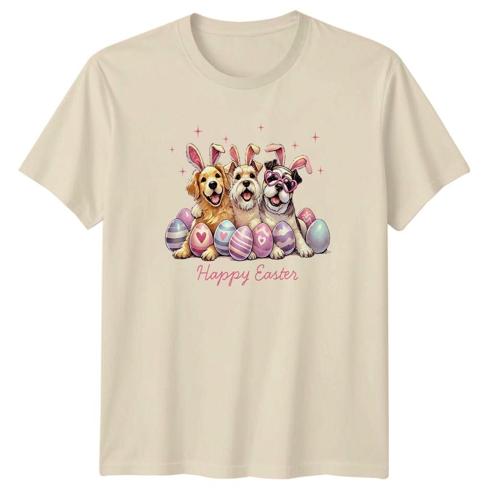 Happy Easter Unisexs TShirt Dog Breeds Pet Animal Easter Gift For Her