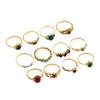 10Pcs Retro women's ring. Various styles of colored stone rings. Turquoise ring.