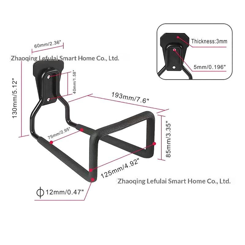 Garden Hose Rack Garage Hooks With Anti-Slip Coating Wall Mount Storage Organizer Wall-Mounted Hose Hanger
