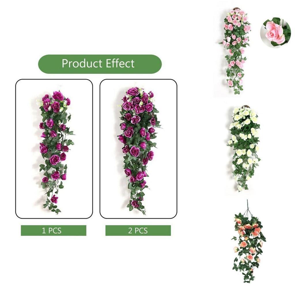 Stunning 90cm Artificial Silk Rose Flower Garland With Lifelike Green Ivy Leaves For Home Decor