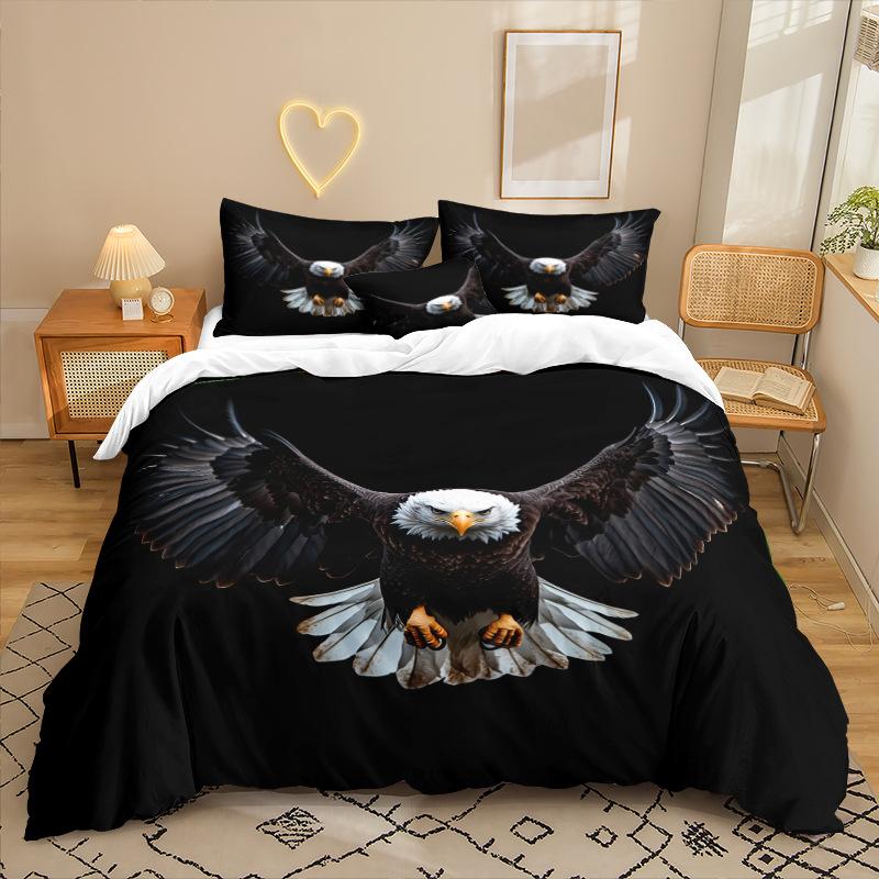 

Комплект постельного белья из трех предметов серии Eagle с 3D цифровой печатью: простыня, пододеяльник 90 * 200 two-piece set