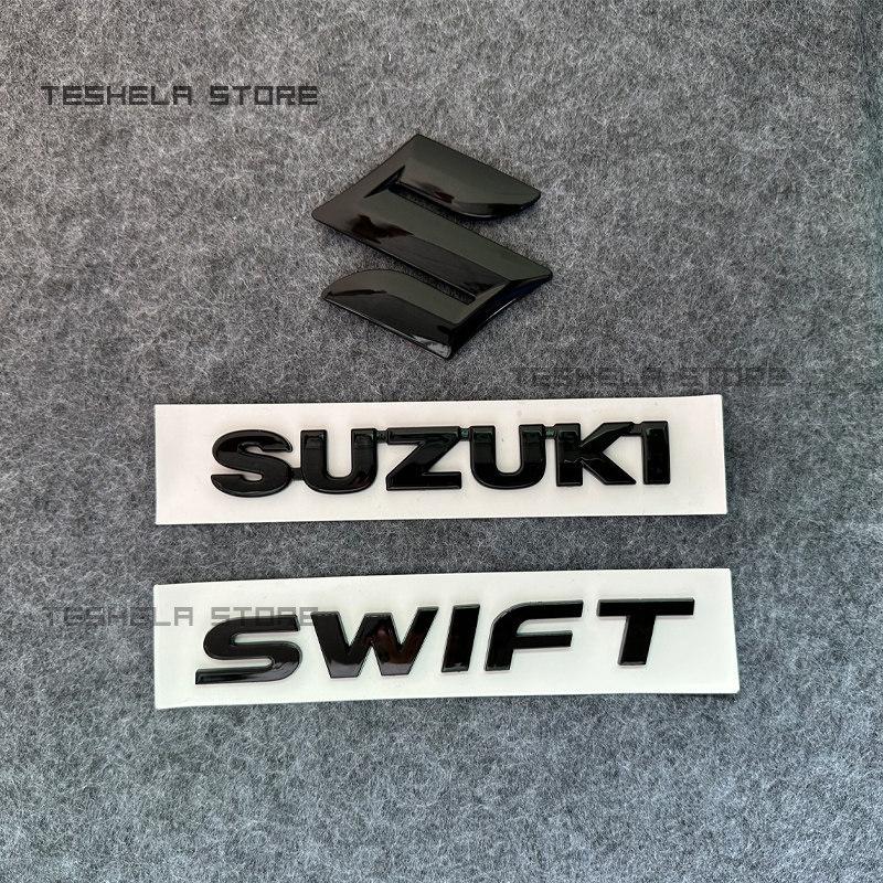 3D ABS Hellschwarz SWIFT Logo Emblem Buchstaben Auto Styling Kofferraumplakette Für SUZUKI SWIFT Unterer Frontgrill Plakette Zubehör