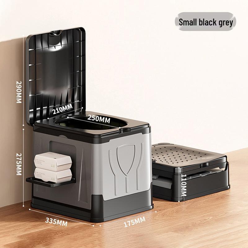 Portable Vehicle-Mounted Folding Toilet for Adults - Emergency, Camping, and Outdoor Use with Solidifier