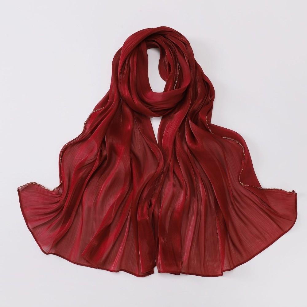 Unilateral golden chain Sunscreen shawl Shining Chiffon Hijab Veil High Qulaity Head Wrap  Outdoor