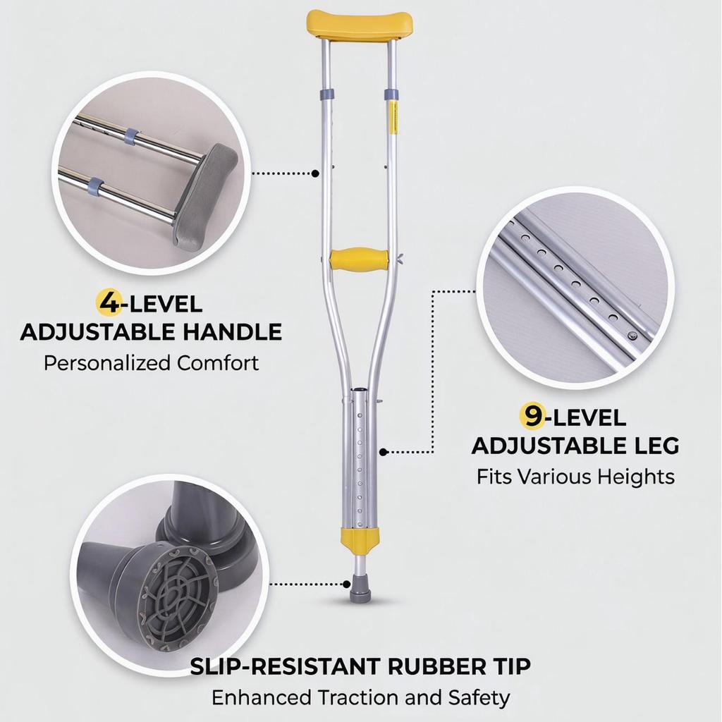 Verstellbare Aluminium-Unterarmgehstützen für die Rehabilitation von Älteren & Behinderten