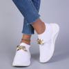 Mode Respirant Tricoté Chaussures Plates pour Femmes 2024 Automne Mode Chaîne Chaussures de Sport Femme Plateforme Slip on Chaussettes Baskets Grande Taille
