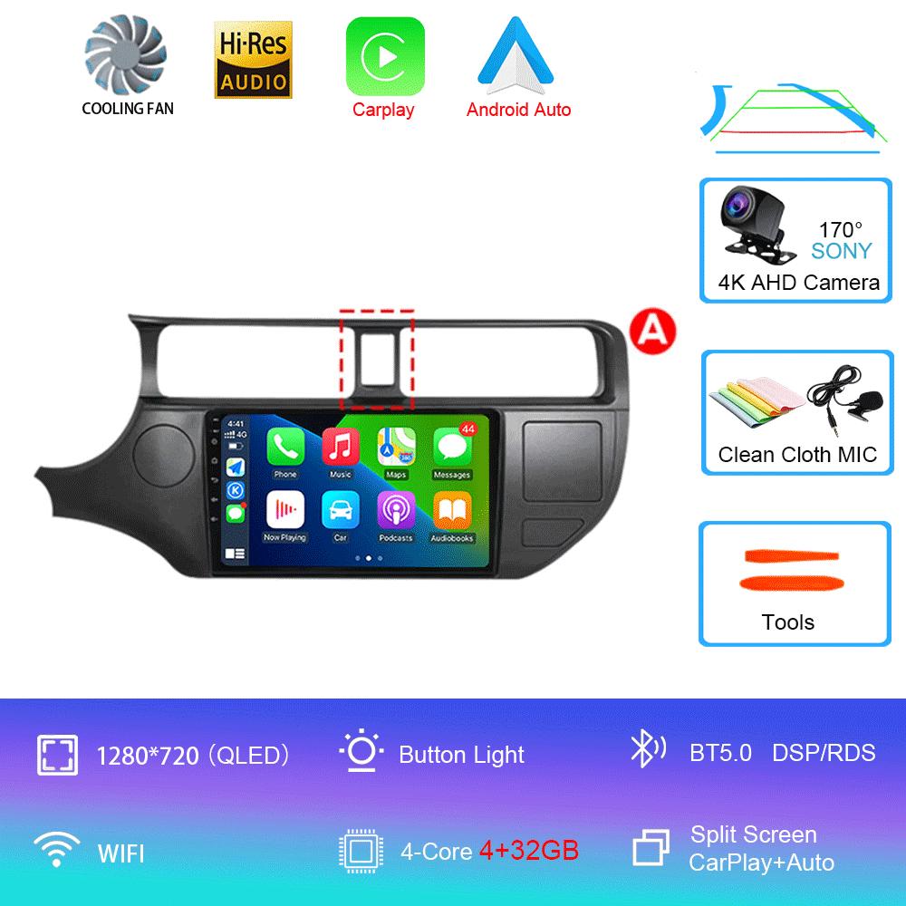 For Kia RIO 4 K3 2011-2017 2K QLED Android 14 Car Radio Multimedia Player 2 Din GPS Navigation stereo DVD Head Unit