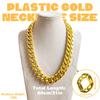 Thug Life Gold Chain Gold Oversized Gold Plastic Fake Gold Punk Punk Elements Gold Hip Hop Costume Net Red Prop Length Necklace, Necklace, Necklace,