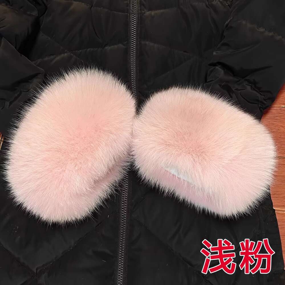 Real Fox Fur Cuffs Arm Warmer Winter Plush Windproof Women Wrist Cuff Sleeves Gloves Pompom Bracelet Wristband Sleeves Accessory