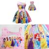 Vestito Bambina Principesse Disney Con Fiocco Misto Cotone Per Primavera Estate Età Da 3 A 8 Anni