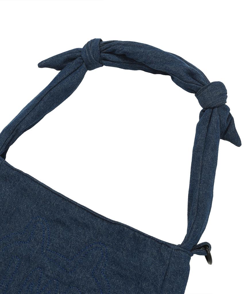 Lmr Stitch Point Denim Padded Crossbody Bag Blue