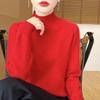 Ladies' Diamond Pattern High Neck Wool Knit Sweater - Thickened for Autumn/Winter