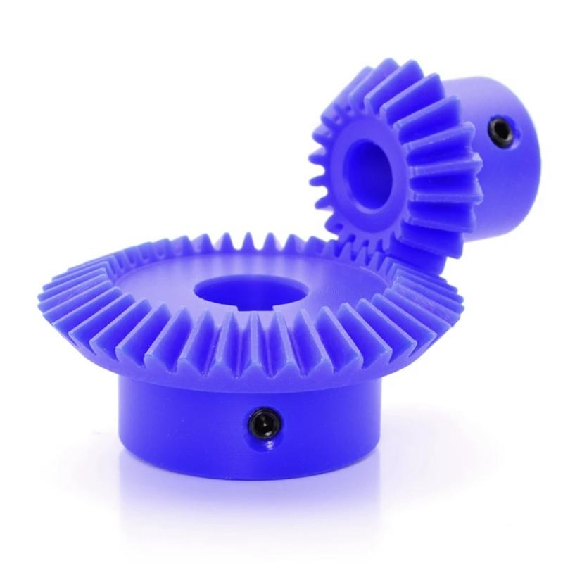 1:2 Nylon Bevel Gear 1M 15/30 20/40 Teeth 90 Degree Plastic Spur Bevel Gear BULE 1M 30T-8mm
