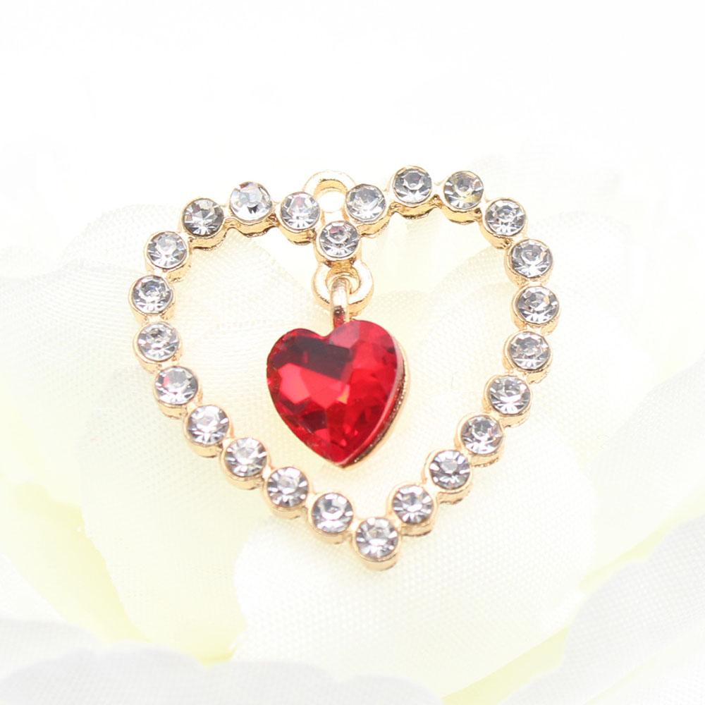 Fashion 5-piece 25 * 25mm heart-shaped alloy pendant accessories DIY clothing hair accessories necklace bracelet pendant