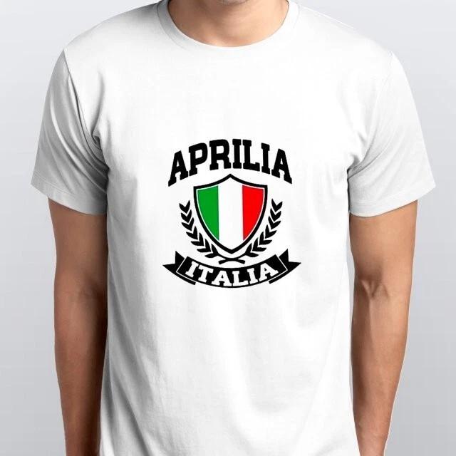 Футболка с принтом Aprilia Racing Style Итальянский мотоцикл Женская мужская белая XXXL