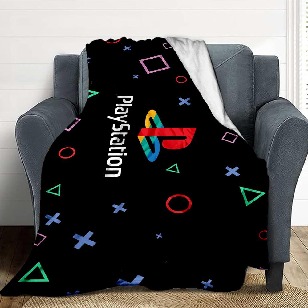 Playstation Flannel Blanket Throw Blanket Soft Warm Sofa Bed Camping home Decor Bedspread All Season Use Gift