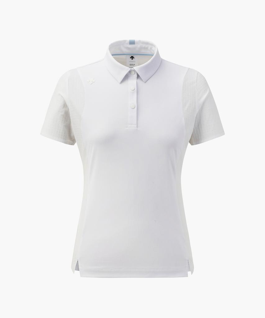 DESCENTE GOLF Women'S Woven Jacquard Mix Short Sleeve T-Shirt Dr22Wfts4B