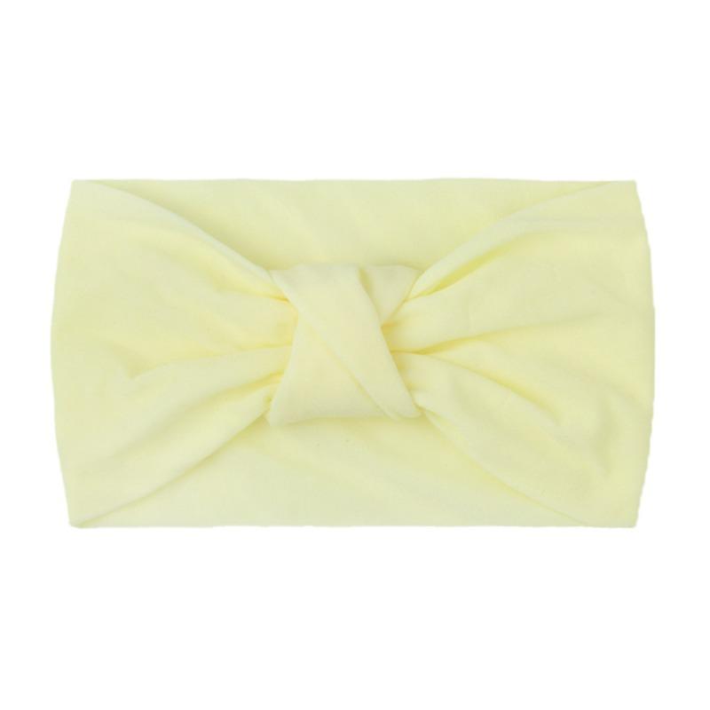 Summer Children's Headgear Baby Solid Color Nylon Knotted Wide Edge Headband Soft Double Knotted Headband
