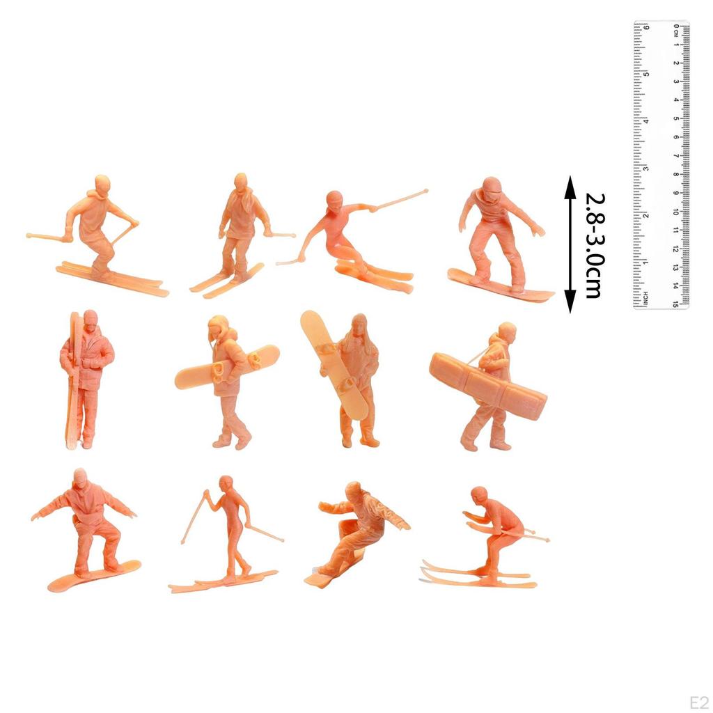 Mini Skiing Figures DIY Micro Landscapes Action Figure Resin Scenery Landscape Layout for Diorama