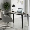 Dining Table for 4, Modern Kitchen Table with Sintered Stone Tabletop, Metal Legs, Brown