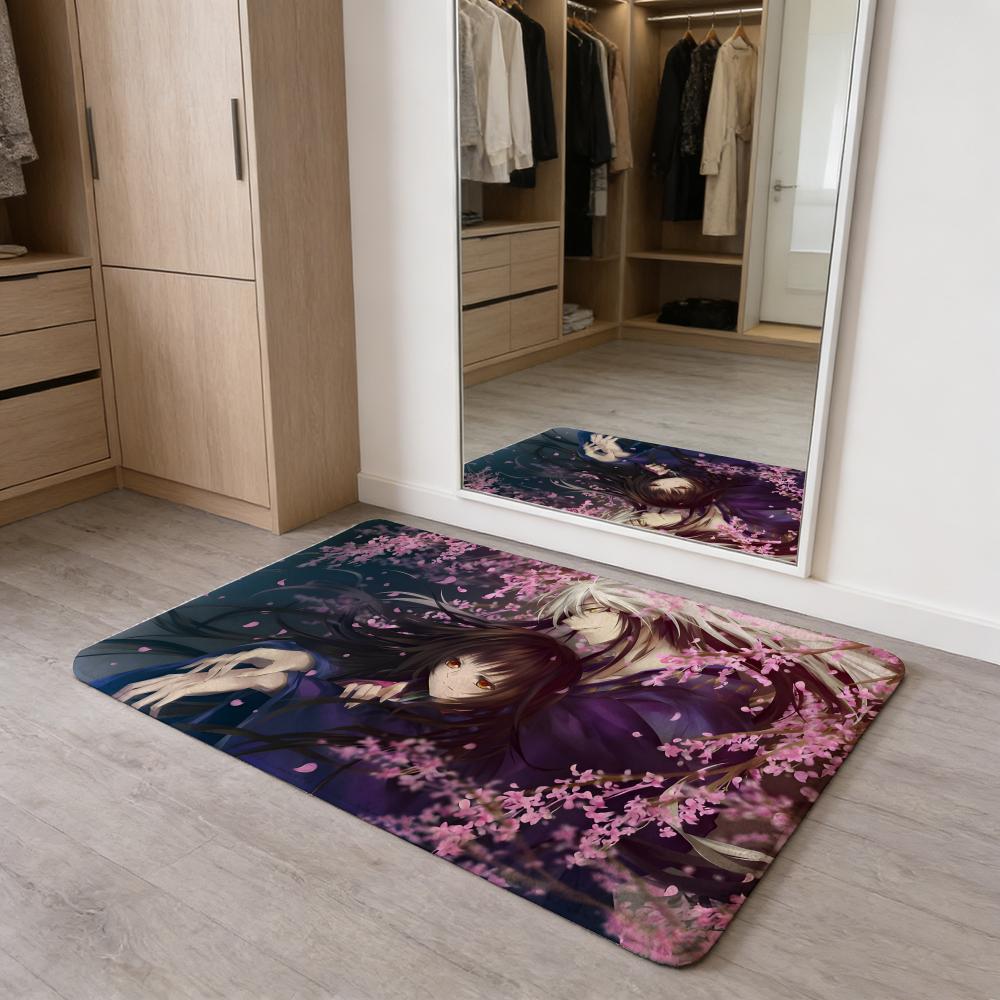 

N-Nurarihyon no Mago Anime Floor Mat Flannel Door Mat Non-Slip Absorbent Washable Indoor Home Rug 40x60cm