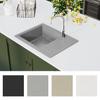 Kitchen Sink with Overflow Oval Grey Granite