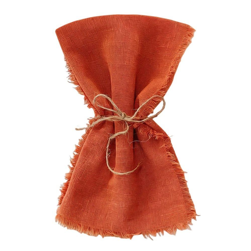 6pcs Burrs Design 42x42cm Tassel Napkins Reusable Retro Style Fringed Napkins Sage Green Cotton Napkins Kitchen Use