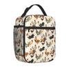 Chickens Rooster Print Insulated Lunch Bag Unisex Reusable Portable Waterproof Thermal Oxford Lunch Box for Work Picnic Travel