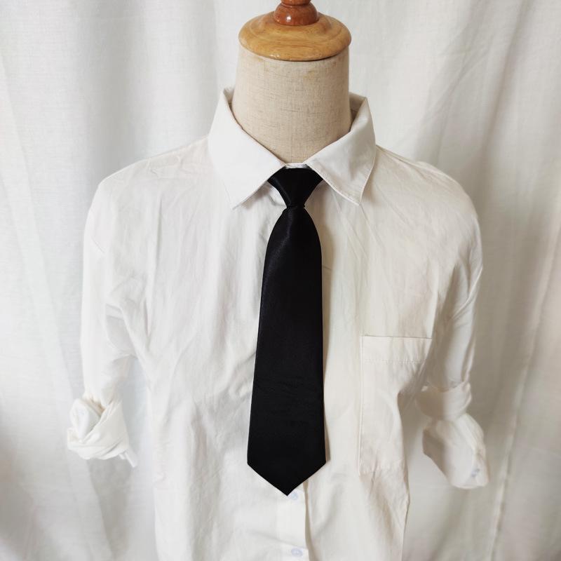 Solid Color Short Pullover with Cute Tie for Women & Children - Casual Uniform Accessory