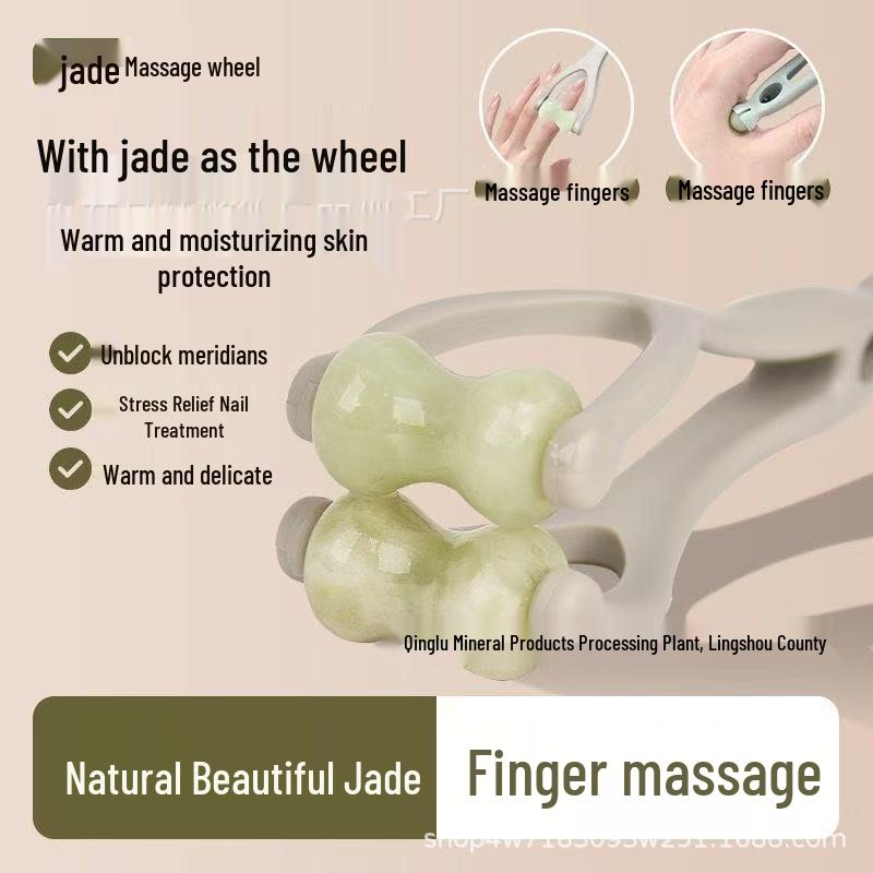 Natural Jade Finger Massager: Multi-functional Hand Joint Roller and Acupoint Stimulator Custom