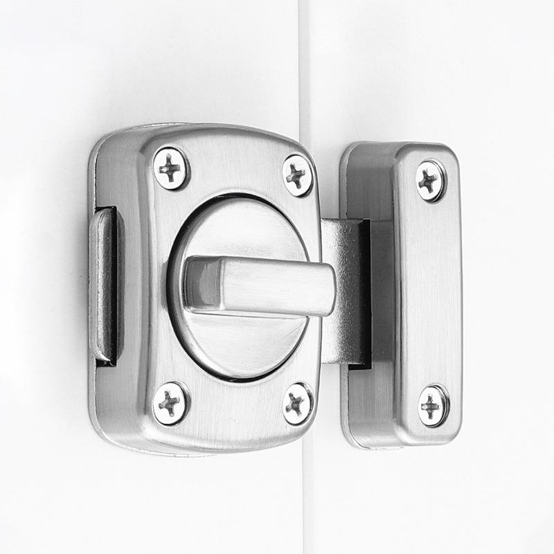 1Pc Home Security Latch Rotate Bolt Latch Gate Latches Door Slide Lock Twist Rotating Barrel Lock Fit For Bathroom Toilet Door Lock