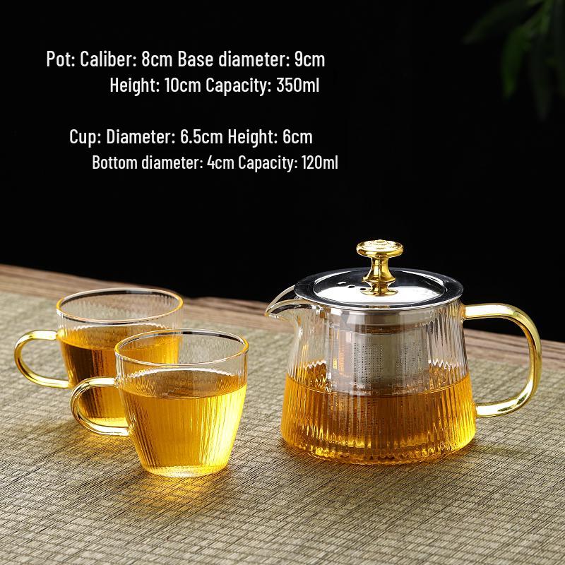 2026 Thickened Glass Teapot with Integrated Infuser – High-Temperature Resistant for Home Brewing