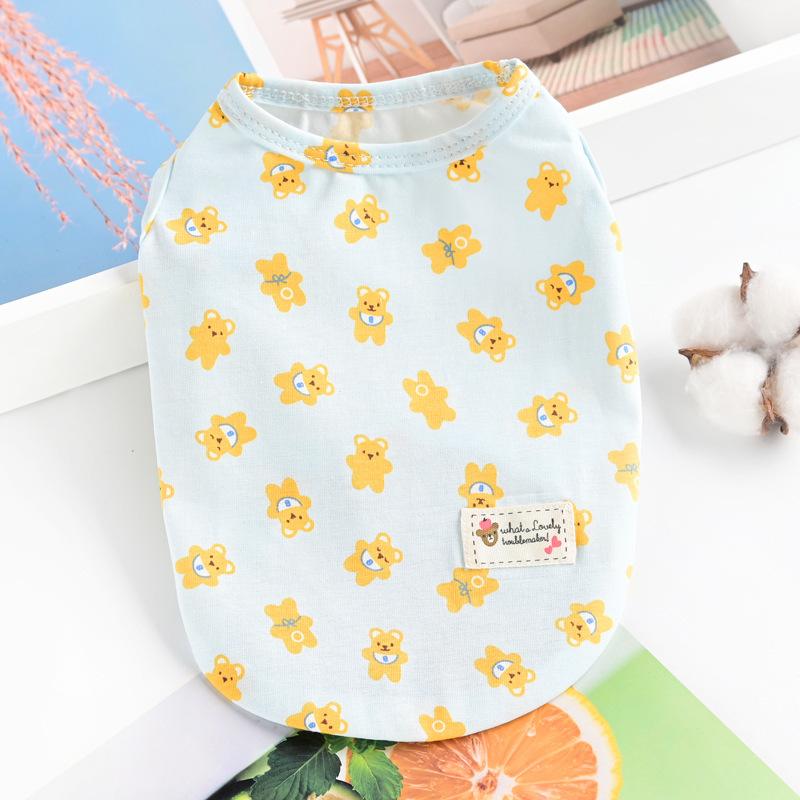Breathable Pet Cat Clothes Small Dog Pomeranian Bi Bear Teddy Dog Vest Anti-hair Loss Summer Thin