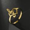 Cazador Heart Musical Note Adjustable Rings for Women Stainless Steel Finger Ring Jewelry 2026 Anniversary Birthday Wedding Gift