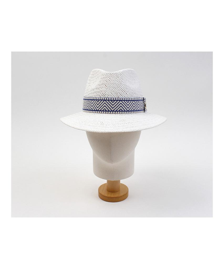 Yunibeosyeolkemiseuteuli Blue Mono Line Swing White Short Fedora Summer Fedora
