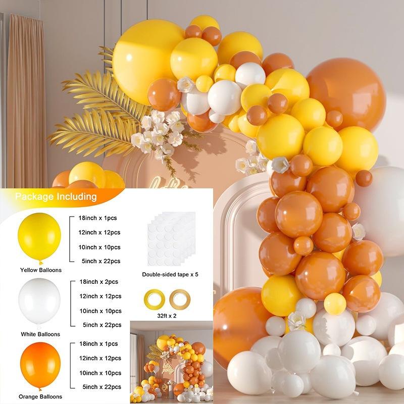 Autumn Balloon Set Orange Balloon Chain Birthday Party Arch Scene Atmosphere Birthday Arrangement