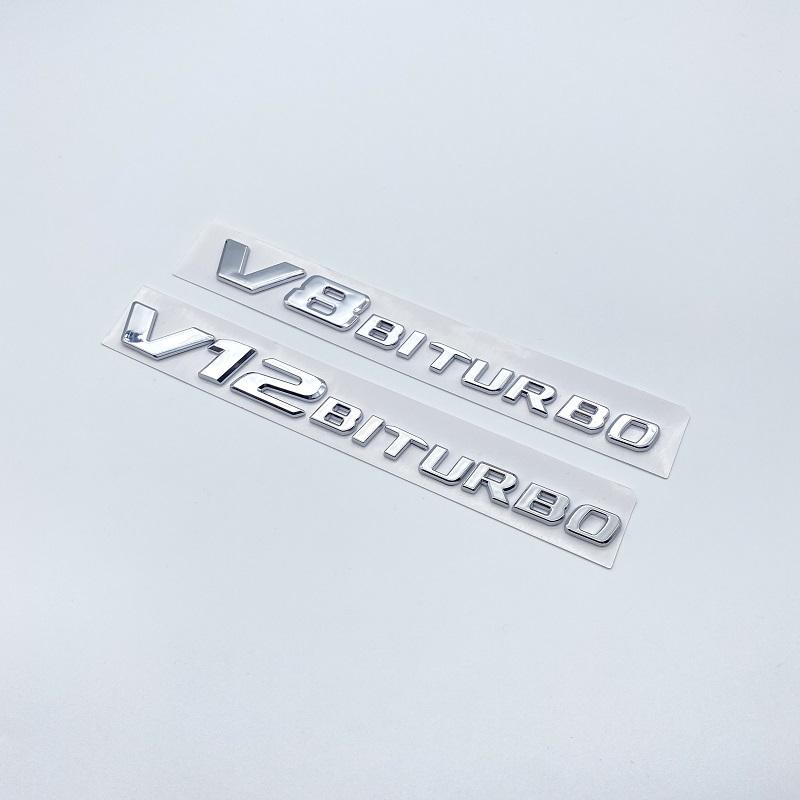 2017 Plochá písmena G63 G65 V8 Biturbo V12 Biturbo znak pro Mercedes Benz AMG W463 Boční blatník auta Štítek s logem