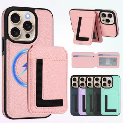 Leather Card Slot Detachable Magnetic Bumper Phone Case For iPhone 16 15 14 Pro Max Samsung S25 S24 Ultra S23 S22 Plus Soft Silicone Stand Back Cover