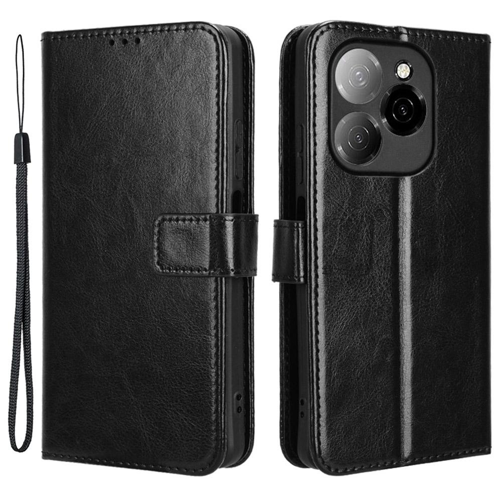 For TECNO Spark 20 Pro 5G KJ8 Wallet Case Crazy Horse Texture PU Leather Stand Cover