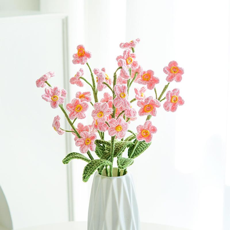 Handmade Woven Yarn Knitted Faux Flower Bouquet